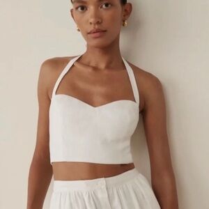 Reformation White Crop Top